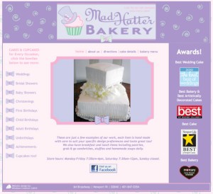 Mad Hatter Bakery website designed by Windlass Creative