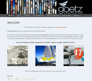 Goetz Composites website design by Windlass Creative
